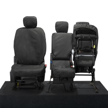 Picture of UK Custom Covers Toyota Proace City Front Seat Covers Cotton-Backed PU (2019 Onwards) - Black | SC403B