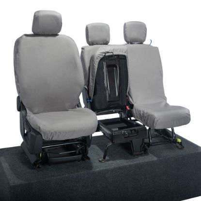 Picture of UK Custom Covers Toyota Proace City Front Seat Covers Cotton-Backed PU (2019 Onwards) - Grey | SC403G