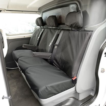 UK Custom Covers Vauxhall Vivaro Seat Covers Cotton-Backed PU (2019 Onwards) - Rear