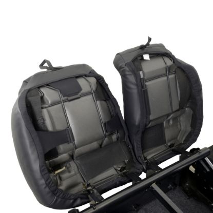 Picture of UK Custom Covers Vauxhall Vivaro Seat Covers Leatherette (2014-2019) Front Single/Double Split Passenger Base NO Folding Middle Seat - Double Diamond Bentley Stitch | SC664B