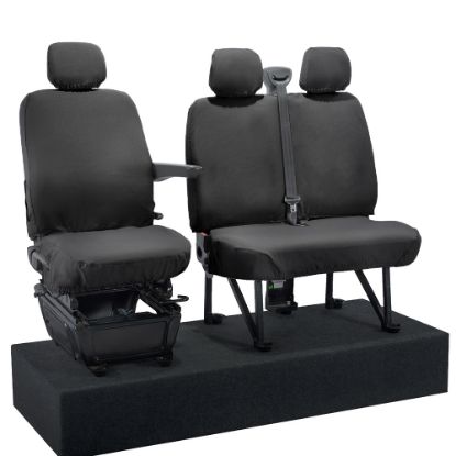 Picture of UK Custom Covers Vauxhall Movano Seat Covers Cotton-Backed PU (2010-2022) - Front No Folding Middle Seat & No Split Passenger Base | SC668B