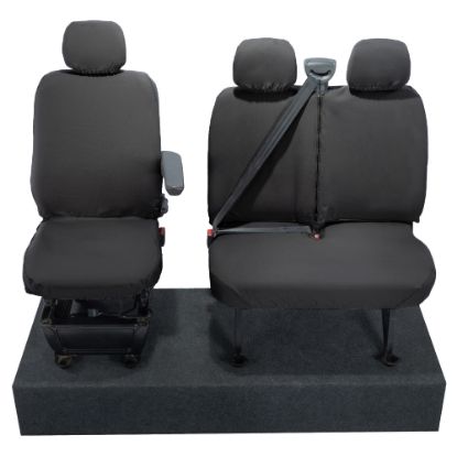 Picture of UK Custom Covers Vauxhall Movano Seat Covers Cotton-Backed PU (2010-2022) - Front No Folding Middle Seat & No Split Passenger Base | SC668B