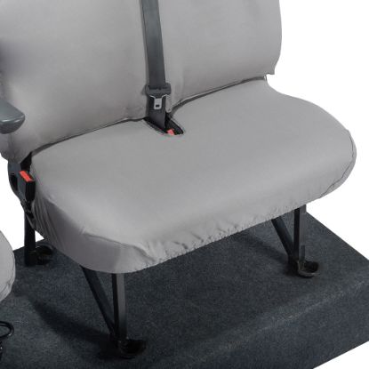 Picture of UK Custom Covers Vauxhall Movano Seat Covers Cotton-Backed PU (2010-2022) - Front No Folding Middle Seat & No Split Passenger Base - Grey | SC668G