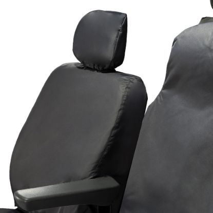 Picture of UK Custom Covers Vauxhall Movano Seat Covers Cotton-Backed PU (2010-2022) - Front & Rear With Folding Middle Seat & Split Passenger Base | SC669B-416B