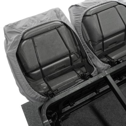 Picture of UK Custom Covers Vauxhall Movano Seat Covers Cotton-Backed PU (2010-2022) - Front With Folding Middle Seat & Split Passenger Base - Grey | SC669G