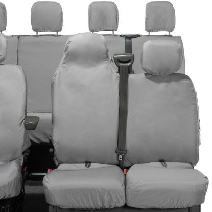 Picture of UK Custom Covers Vauxhall Movano Seat Covers Cotton-Backed PU (2010-2022) - Front & Rear With Folding Middle Seat & Split Passenger Base - Grey | SC669G-416G