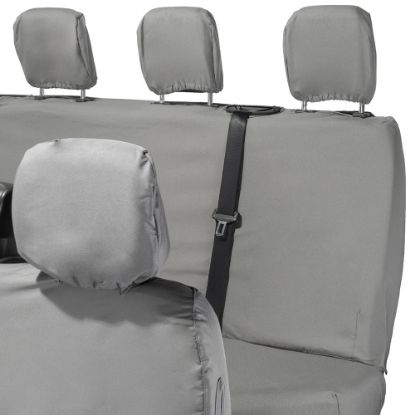 Picture of UK Custom Covers Vauxhall Movano Seat Covers Cotton-Backed PU (2010-2022) - Front & Rear With Folding Middle Seat & Split Passenger Base - Grey | SC669G-416G