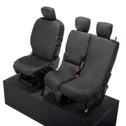 Picture of UK Custom Covers Toyota Proace City Front Seat Covers Cotton-Backed PU (2019 Onwards) - Black | SC403B
