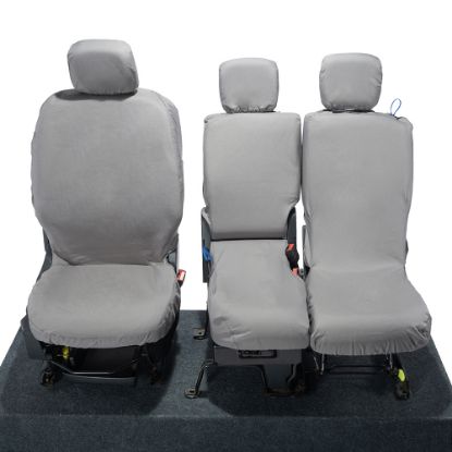 Picture of UK Custom Covers Toyota Proace City Front Seat Covers Cotton-Backed PU (2019 Onwards) - Grey | SC403G