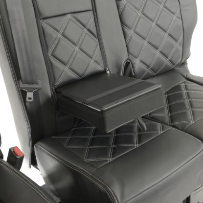 Picture of UK Custom Covers Vauxhall Vivaro Seat Covers Leatherette (2019 Onwards) Front Single/Double Split Passenger Base WITH Pull Down Tray - Double Diamond Bentley | SC806B