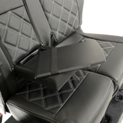 Picture of UK Custom Covers Vauxhall Vivaro Seat Covers Leatherette (2019 Onwards) Front Single/Double Split Passenger Base WITH Pull Down Tray - Double Diamond Bentley | SC806B