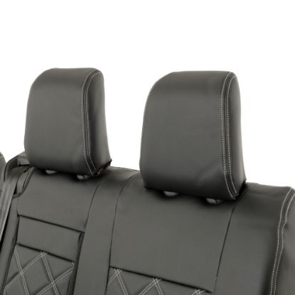 Picture of UK Custom Covers Vauxhall Vivaro Seat Covers Leatherette (2019 Onwards) Front Single/Double Split Passenger Base WITH Pull Down Tray - Double Diamond Bentley | SC806B
