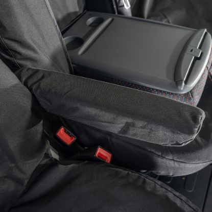 Picture of UK Custom Covers Vauxhall Movano Seat Covers Cotton-Backed PU (2022 Onwards) - Front With Pull Down Tray & No Split Passenger Seat | SC817B