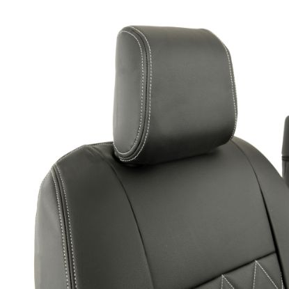 Picture of UK Custom Covers Vauxhall Vivaro Seat Covers Leatherette (2019 Onwards) Front Single/Double Split Passenger Base WITH Pull Down Tray - Single Diamond Bentley | SC952B