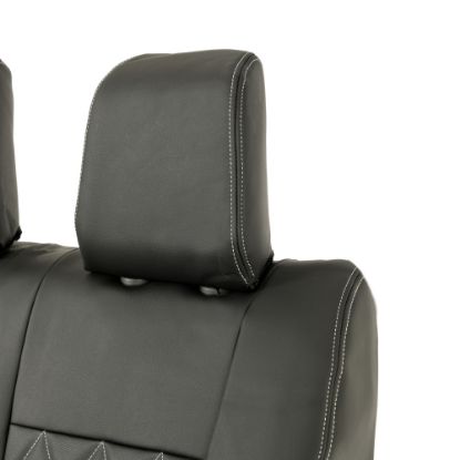 Picture of UK Custom Covers Vauxhall Vivaro Seat Covers Leatherette (2019 Onwards) Front Single/Double Split Passenger Base WITH Pull Down Tray - Single Diamond Bentley | SC952B