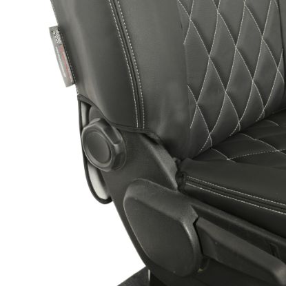 Picture of UK Custom Covers Vauxhall Vivaro Seat Covers Leatherette (2019 Onwards) Front Single/Double Split Passenger Base WITH Pull Down Tray - Single Diamond Bentley | SC952B