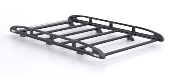 Rhino KammRack Black Roof Rack 2.8m long x 1.4m wide - Fixed and T-Track for Volkswagen T6 Transporter 2015-2024 | L1 | H1 | Twin Rear Doors