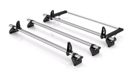 Rhino 3 KammBar Fleet Steel Roof Bars with Roller Bundle for Fiat Doblo 2022-Onwards | L1 | H1 | Twin Rear Doors