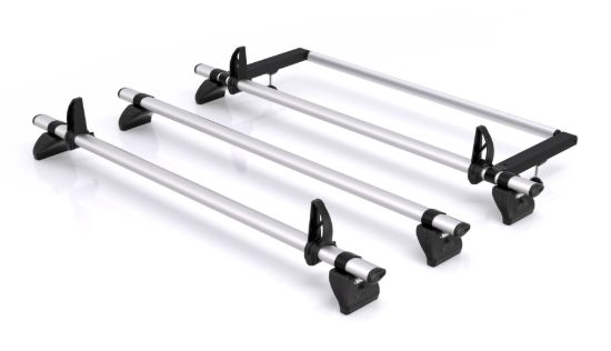 Rhino 3 Aluminium KammBar Pro Roof Bars with Roller Bundle for Toyota Proace City 2020-Onwards | L1 | H1 | Twin Rear Doors