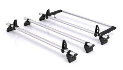 Rhino 3 Aluminium KammBar Pro Roof Bars with Roller Bundle for Fiat Doblo 2022-Onwards | L2 | H1 | Twin Rear Doors