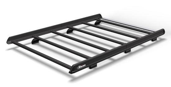 Rhino KammEdge Black Roof Rack 2.8m long x 1.4m wide for Volkswagen T7 Transporter 2025-Onwards | L1 | H1 | Tailgate