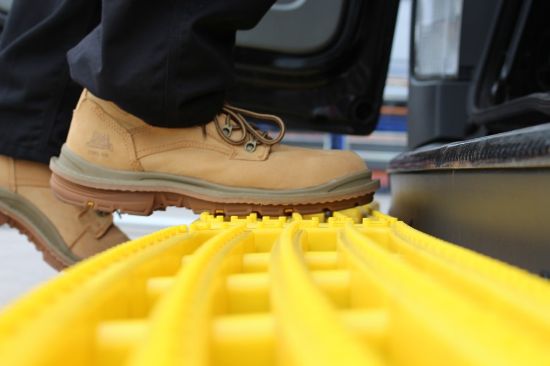 yellow AccessStep Twin tread close-up
