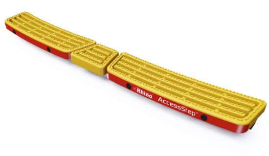 Rhino AccessStep Triple - yellow - with reversing sensors for Volkswagen T7 Transporter 2025-Onwards | L2 | H1