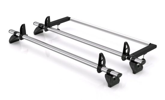 Rhino 2 KammBar Fleet Steel Roof Bars with Roller Bundle for Volkswagen T6 Transporter 2015-2024 | L1 | H1 | Twin Rear Doors