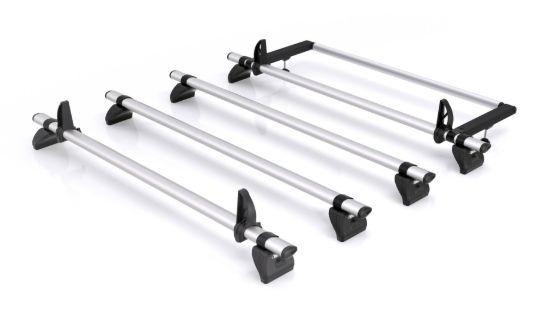 Rhino 4 Aluminium KammBar Pro Roof Bars with Roller Bundle for Volkswagen T6 Transporter 2015-2024 | L1 | H1 | Tailgate