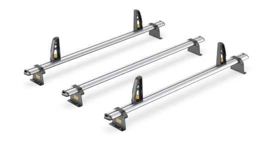 Picture of Van Guard ULTI Bar+ (Aluminium) - 3 Roof Bars for Volkswagen ID Buzz 2022-Onwards with Roller Bundle | L1 | H1 | Twin Rear Doors | VG347-3#VGR-15
