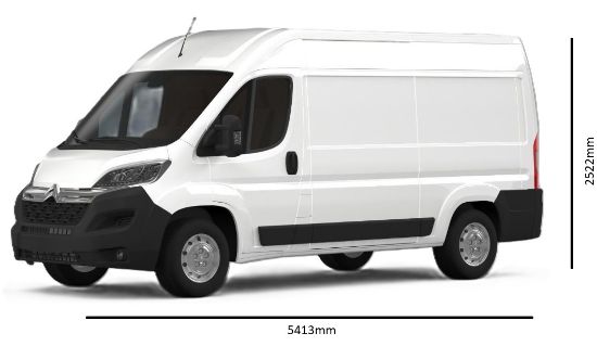Picture of Rhino 3 KammBar Black Roof Bars with Roller Bundle for Citroen Relay 2006-Onwards | L2 | H2 | Twin Rear Doors | IA3BA#BR27