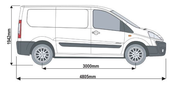 Picture of Rhino KammEdge Roof Rack 2.4m long x 1.4m wide for Citroen Dispatch 2007-2016 | L1 | H1 | Tailgate | L552