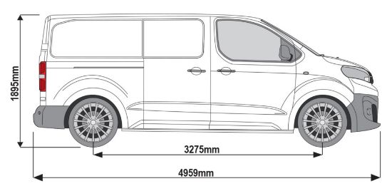 Picture of Rhino KammEdge Black Roof Rack 2.6m long x 1.4m wide for Citroen Dispatch 2016-Onwards | L2 | H1 | Twin Rear Doors | LB661