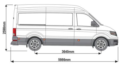 Picture of Rhino KammEdge Black Roof Rack 3.6m long x 1.6m wide  Fixed and T-Track for MAN TGE 2017-Onwards | L3 | H3 | Twin Rear Doors | LB666