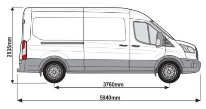 Picture of Rhino KammEdge Roof Rack 3.2m long x 1.6m wide for Maxus Deliver 9 2020-Onwards | L3 | H2 | Twin Rear Doors | L678