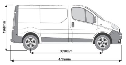 Picture of Rhino KammEdge Roof Rack 3.0m long x 1.6m wide for Nissan Primastar 2002-2014 | L1 | H1 | Twin Rear Doors | L501
