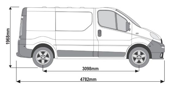 Picture of Rhino KammEdge Roof Rack 2.8m long x 1.6m wide for Renault Trafic 2001-2014 | L1 | H1 | Tailgate | L502