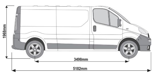 Picture of Rhino KammEdge Roof Rack 3.2m long x 1.6m wide for Renault Trafic 2001-2014 | L2 | H1 | L504