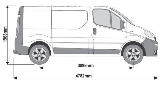 Picture of Rhino KammEdge Roof Rack 3.0m long x 1.6m wide for Vauxhall Vivaro 2001-2014 | L1 | H1 | Twin Rear Doors | L501