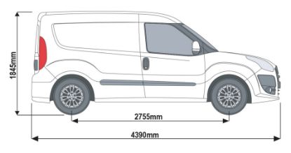 Picture of Rhino 2.2 m SafeStow4 (One Ladder) for Fiat Doblo 2010-2021 | L1 | H1 | Twin Rear Doors | RAS26-SK141