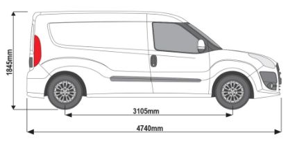 Picture of Rhino 2.2 m SafeStow4 (One Ladder) for Fiat Doblo 2010-2021 | L2 | H1 | Twin Rear Doors | RAS26-SK141