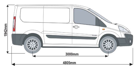 Picture of Rhino 3.1m SafeStow4 (One Ladder) for Fiat Scudo 2007-2016 | L1 | H1 | Twin Rear Doors | RAS28-SK141