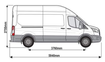 Picture of Rhino 3.1m SafeStow4 (One Ladder) for Maxus Deliver 9 2020-Onwards | L3 | H3 | Twin Rear Doors | RAS28-SK141