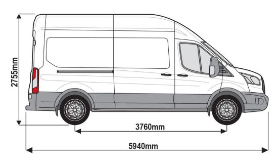 Picture of Rhino 3.1m SafeStow4 (One Ladder) for Maxus Deliver 9 2020-Onwards | L3 | H3 | Twin Rear Doors | RAS28-SK141