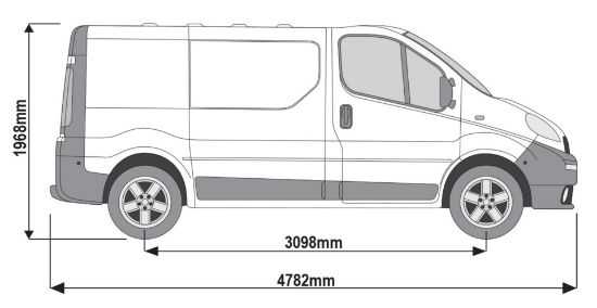 Picture of Rhino 3.1m SafeStow4 (One Ladder) for Nissan Primastar 2002-2014 | L1 | H1 | Twin Rear Doors | RAS28-SK141