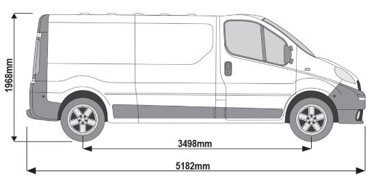 Picture of Rhino 3.1m SafeStow4 (Two Ladders) for Nissan Primastar 2002-2014 | L2 | H1 | Twin Rear Doors | RAS28-SK142