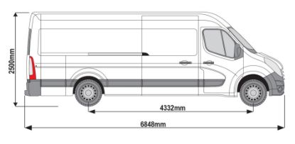 Picture of Rhino 3.1m SafeStow4 (One Ladder) for Vauxhall Movano 2010-2021 | L4 | H2 | Twin Rear Doors | RAS28-SK141