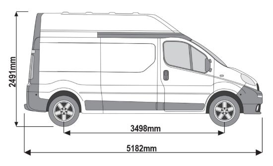 Picture of Rhino 3.1m SafeStow4 (One Ladder) for Vauxhall Vivaro 2001-2014 | L2 | H2 | Twin Rear Doors | RAS28-SK141