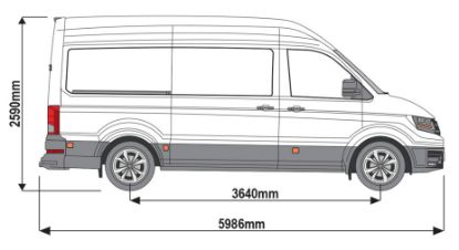 Picture of Rhino 3.1m SafeStow4 (Extra Wide Ladder) for Volkswagen Crafter 2017-Onwards | L3 | H3 | Twin Rear Doors | RAS28-SK143