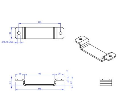 Picture of Van Guard Pipe Carrier Extra Wide Fixing Straps - 90mm Wide - Pack of 2 | VG-COM-010